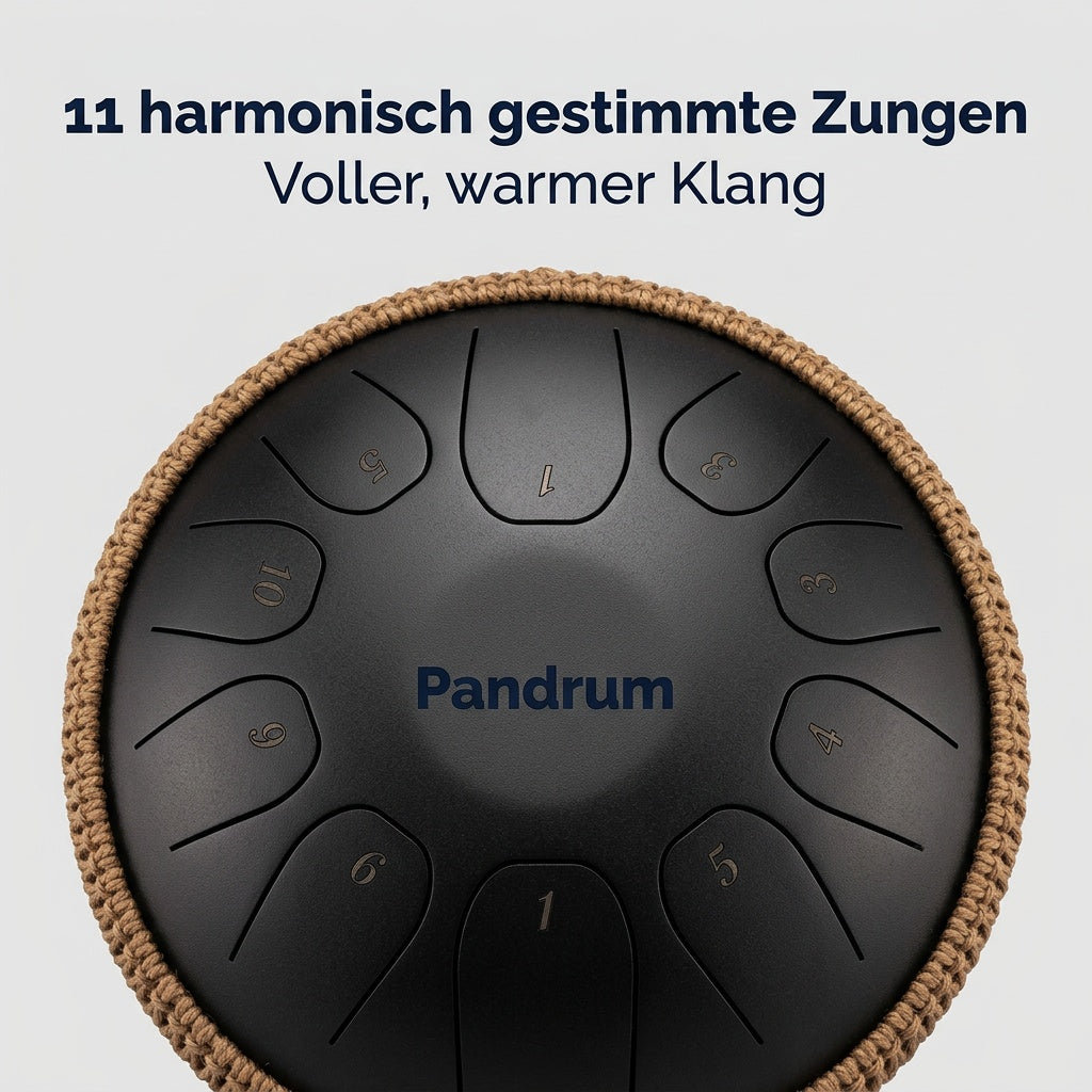 Pandrum Zungentrommel „Standard" – Handgefertigt – 14/20 cm – 8 Zungen – C-Dur