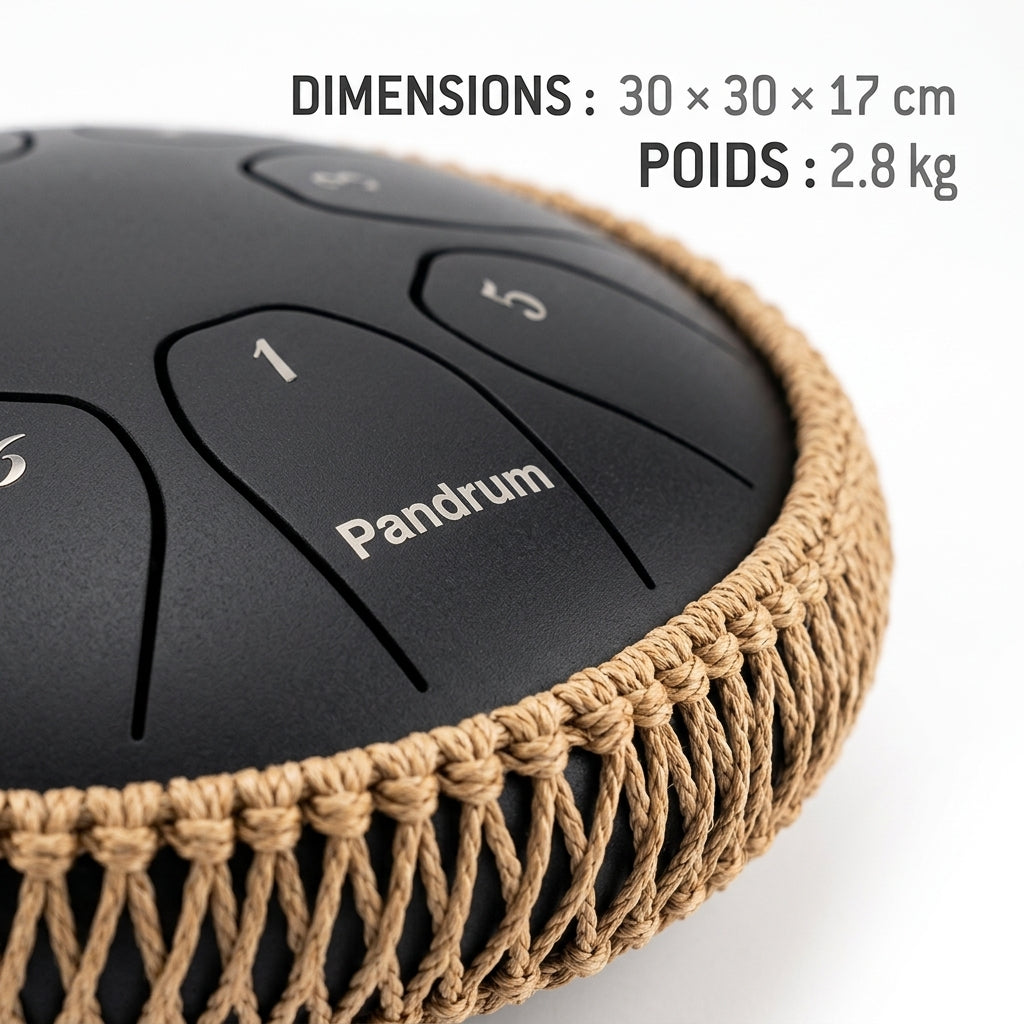 Pandrum Zungentrommel „Standard" – Handgefertigt – 30 cm – 11 Zungen – D-Dur