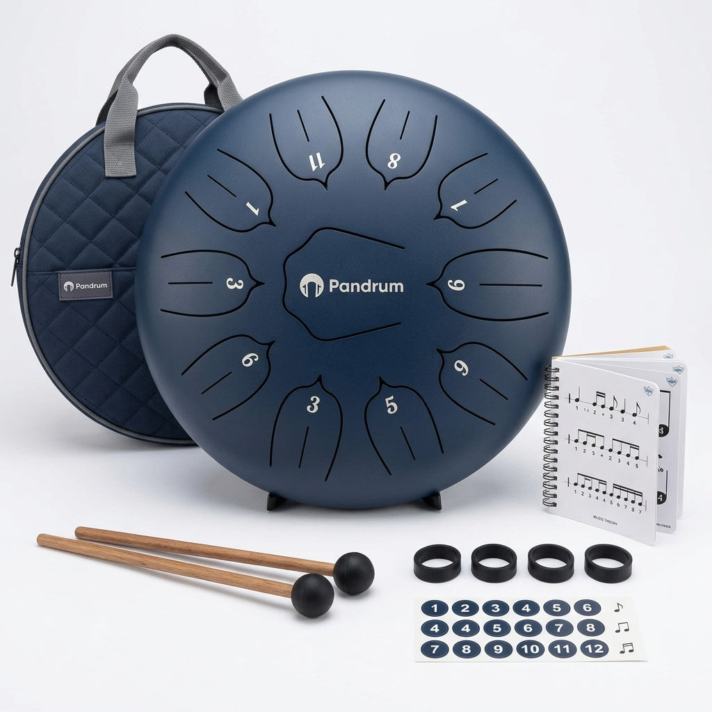 Pandrum „Standard" 30 cm – Rhythmus & Feeling Set (11 Zungen + Happy Beatz Karten)