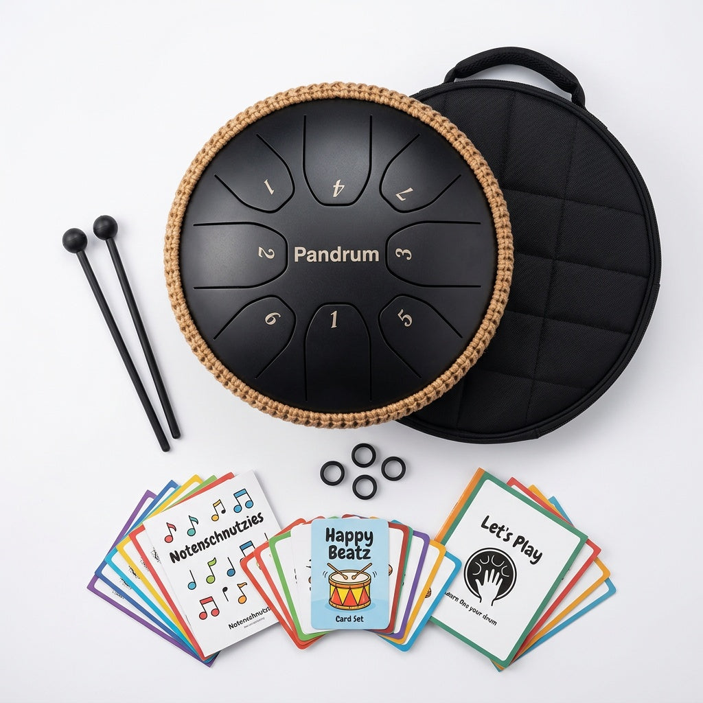 Pandrum Exclusive 14 Zungen Set – Zungentrommel, Notenschnutzies & Happy Beatz