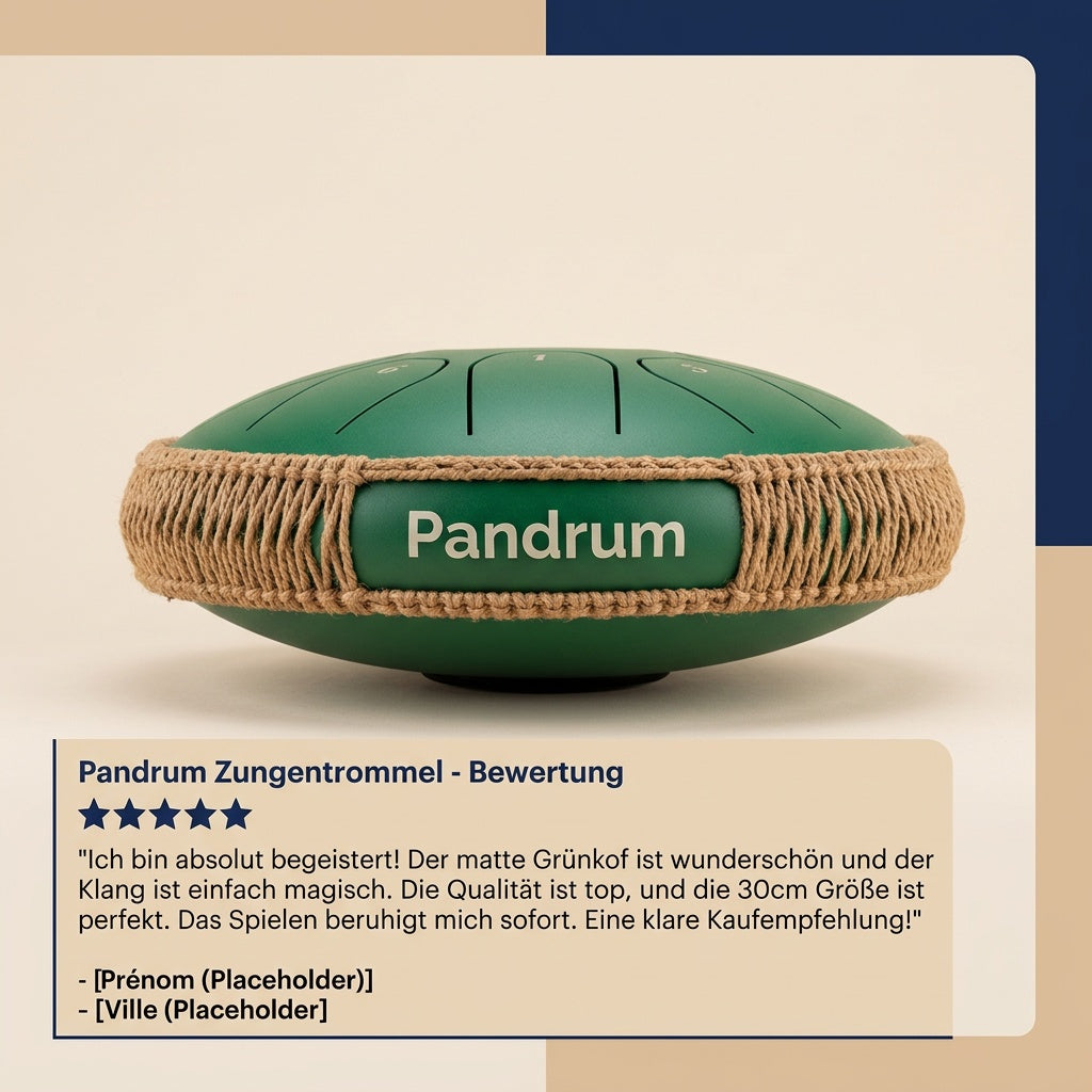 Pandrum Zungentrommel „Standard" – Handgefertigt – 30 cm – 11 Zungen – D-Dur